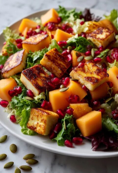 Halloumi & Melon Salad Recipe