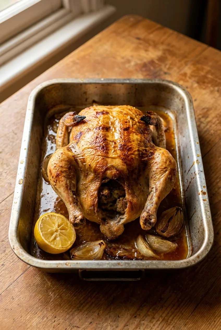 Hairy Bikers Classic Roast Chicken with Sage and Onion Stuffing