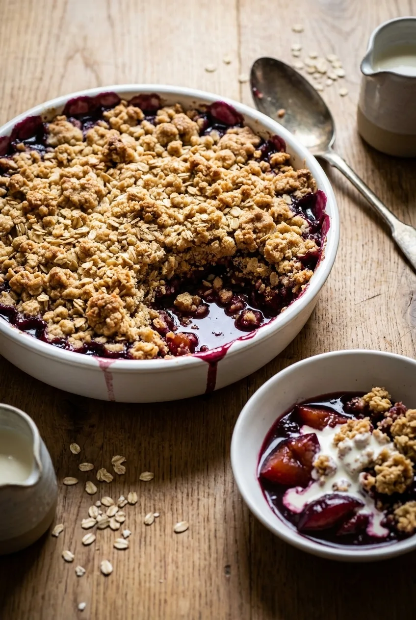 Hairy Bikers Plum Crumble